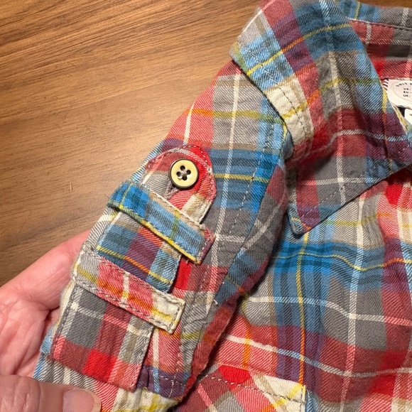 Anthropologie Postage Stamp plaid western style shirt - size 10 - Picture 5 of 8